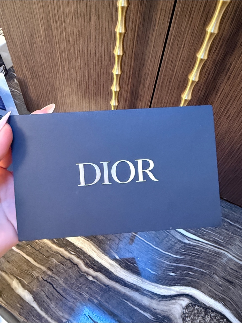 Dior Navy with Silver Logo Receipt Holder